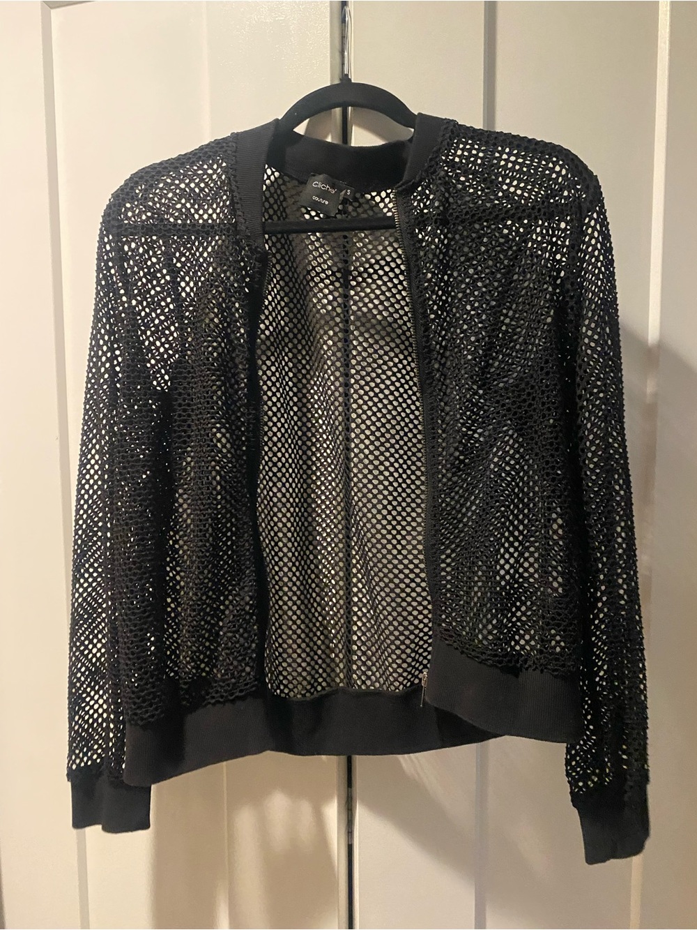 Cliché Black Mesh Bomber Jacket